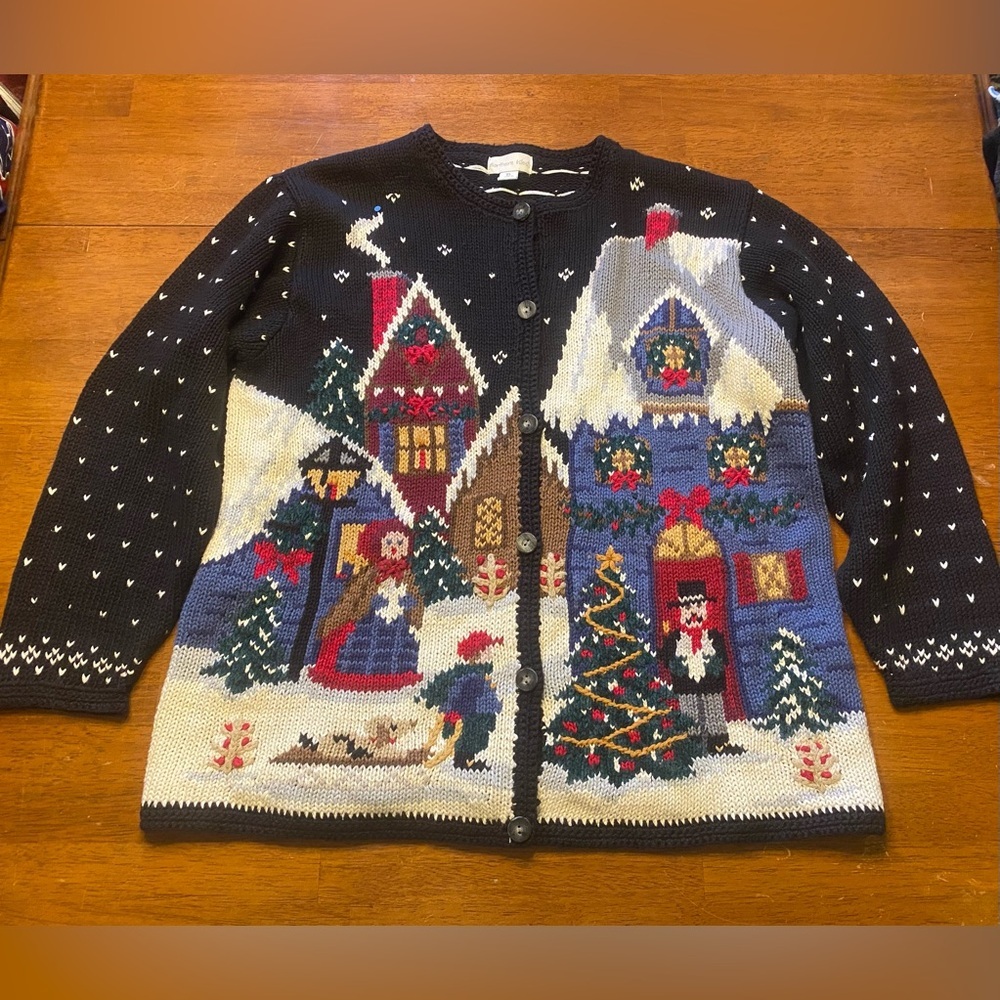 Northern Isles Christmas Village Cardigan Sweater